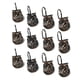 thumbnail image 1 of Ganchos de cortina de ducha de bronce búho anillos de aleación de zinc ganchos de cortina de ducha de metal de fácil deslizamiento 12 Piezas Inevent HA0135-00B, 1 of 7