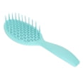 thumbnail image 2 of Peine de masaje, diseño hueco, mango curvo antideslizante, alivia la presión de la cabeza, evita la caída del cabello, cepillo para el cabello para barbería en casa, verde, 2 of 14