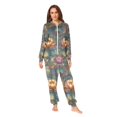 thumbnail image 2 of FORMRS Onesies Pajama for Adults Unisex Hoodie Winter Jumpsuit One Piece Sleepwear, Sizes S-2XL, Abstract Water Lilies Pattern, 2 of 7