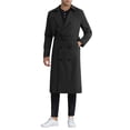 thumbnail image 2 of INSPIRE CHIC Classic Trench Coat for Men's Double Breasted Long Winter Overcoat with Belt, 2 of 5
