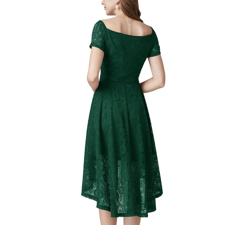 Green Cold Shoulder Overlay Lace Dress Green Cold Shoulder Overlay Lace Dress