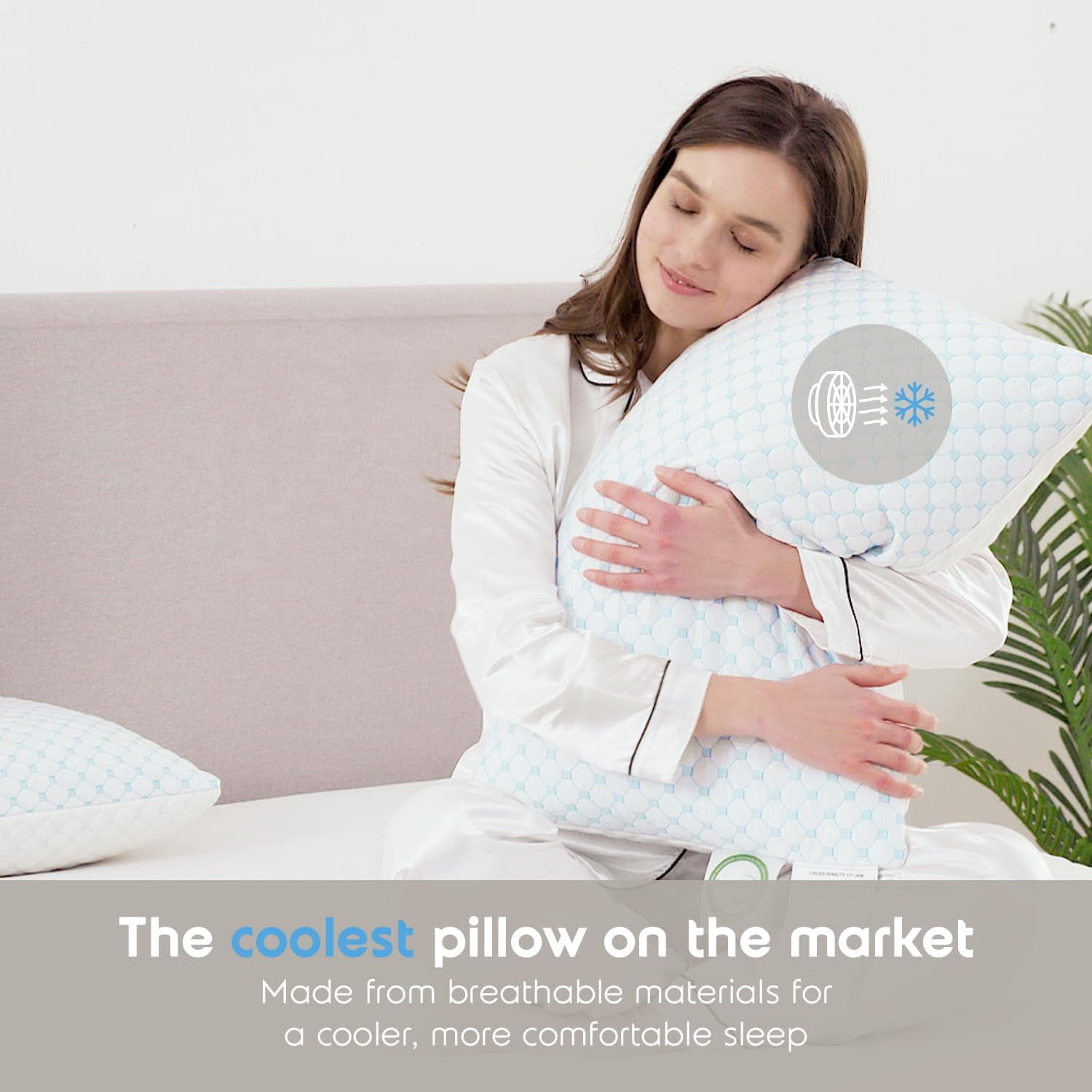 SUSIELADY King Size Cooling Pillow 1 Pack, Shredded Memory Foam, Adjustable Cold Gel for Hot Sleepers, Supportive Cool Pillow for Side Back Stomach Sleepers (20"×36", King)