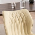 thumbnail image 6 of YOUNIKE Upholstered Dining Chairs Set of 2, Faux Leather Kitchen Chairs, Modern Side Chairs, Wide Curved Back, Metal Legs, Beige, 6 of 15