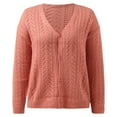 thumbnail image 5 of Vedolay Womens Cardigan Sweaters Cropped Cardigan Open Front Button Down Loose Knit Sweater Coat Pink,M, 5 of 5