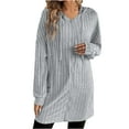 thumbnail image 5 of UPPADA Women's Long Sleeve Hooded Jacket Fall Winter Fashion Clothes Lightweight Casual Zip up Long Hoodies Pullover Tunic Sweatshirts Gray,L, 5 of 7