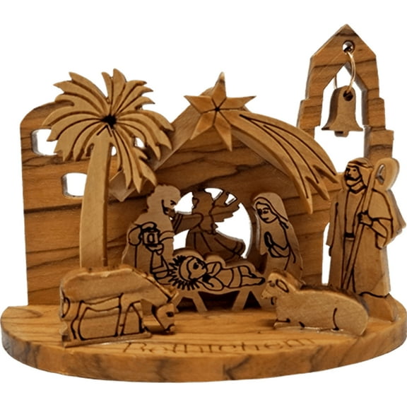 3D Nativity Grotto - Holy Land Olive Wood - Medium