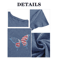 thumbnail image 5 of Cozyfort 4th of July Shirts Women Independence Day Love & Butterflies Print Women's Short-Sleeve Crewneck T-Shirt 4th of July outfits for Women, 5 of 7