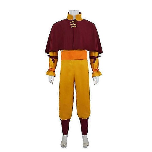 Aang Cosplay 5-Piece Set Anime Costume Halloween Disguise Carnival Party Costume for Adults!zz42