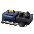 thumbnail image 3 of Juego de té para coche de viaje, juego de taza exprés, caja de almacenamiento pequeña, tetera portátil para exteriores, juego de té de kung fu, 3 of 6