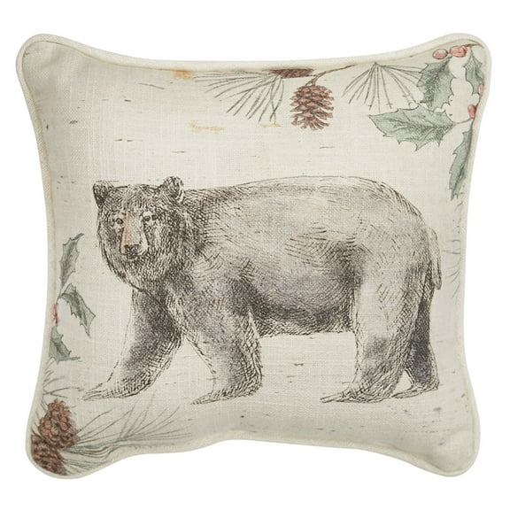 Park Designs Wild And Beautiful Holiday Bear 10" Pillow
