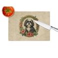 thumbnail image 2 of Shih Tzu Christmas Flowers Glass Cutting Board 12 in x 15 in, 2 of 5