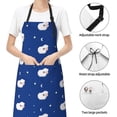 thumbnail image 6 of Pofeuu Moon Lamb Print Waterproof Apron with Pockets Adjustable Cooking Aprons Kitchen Bib for Baking Household Cleaning, 6 of 8