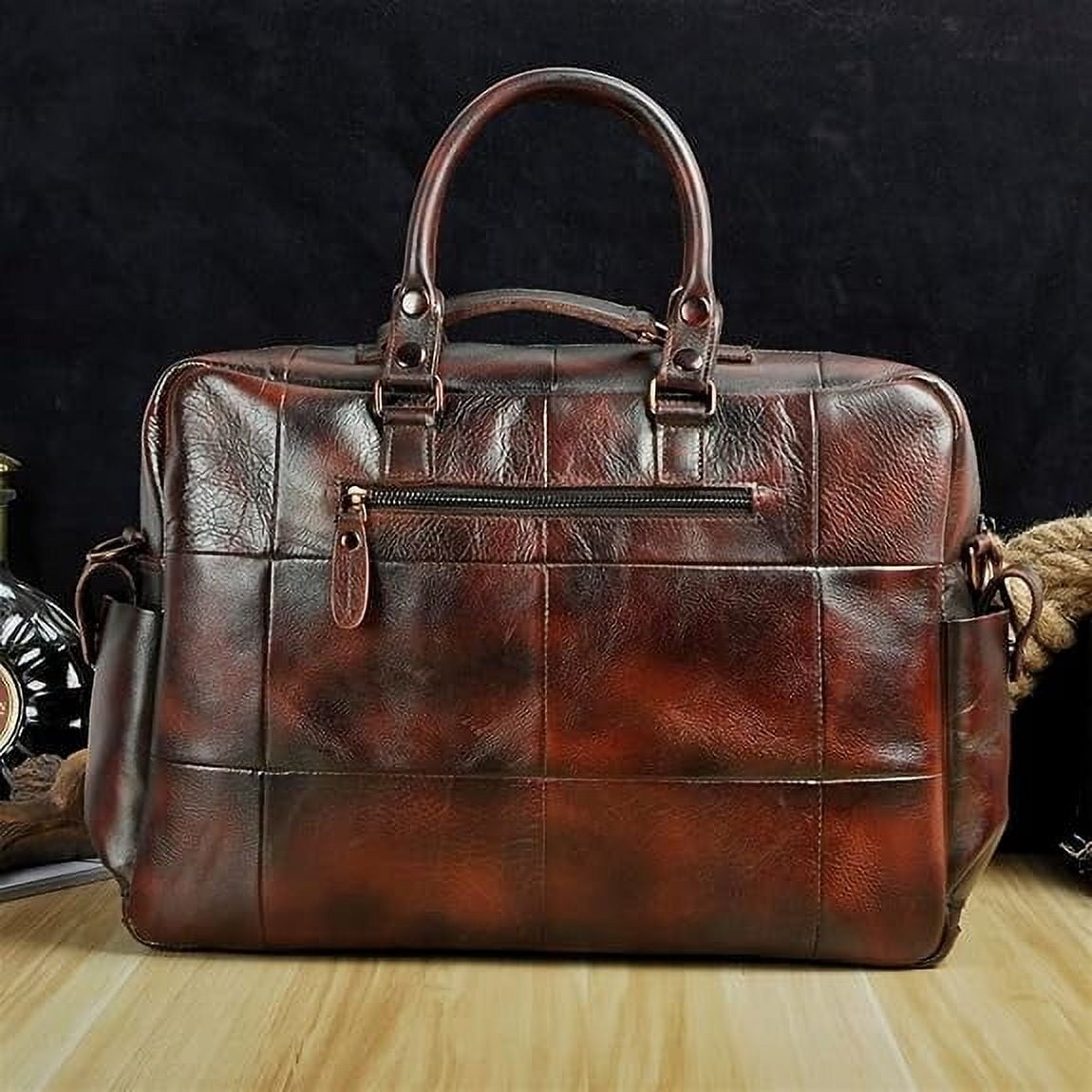 RKXQT Briefcases For Men Original leather Men Handbag Business Briefcase Commercia Document Laptop Case Design Male Attache Portfolio Bag
