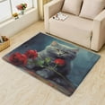 thumbnail image 3 of Cat Rug 4x5 Area Rugs for Bedroom Living Room, Cute Animal Area Rug, Rose Carpet Machine Washable Non-Slip Rug, Soft Low Pile Area Rug, Indoor Decorative Rugs la&113, 3 of 7