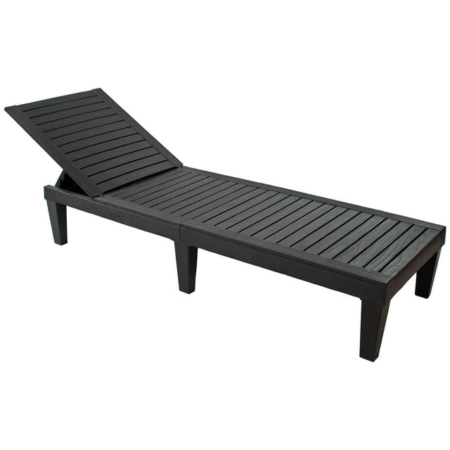 Sunnydaze 5-Position Adjustable Sun Lounger Polypropylene Resin - Black