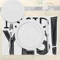 thumbnail image 3 of Ambesonne Saying Place Mats Set of 4, I Said Yes Words, Standard Size, Black and White, 3 of 6