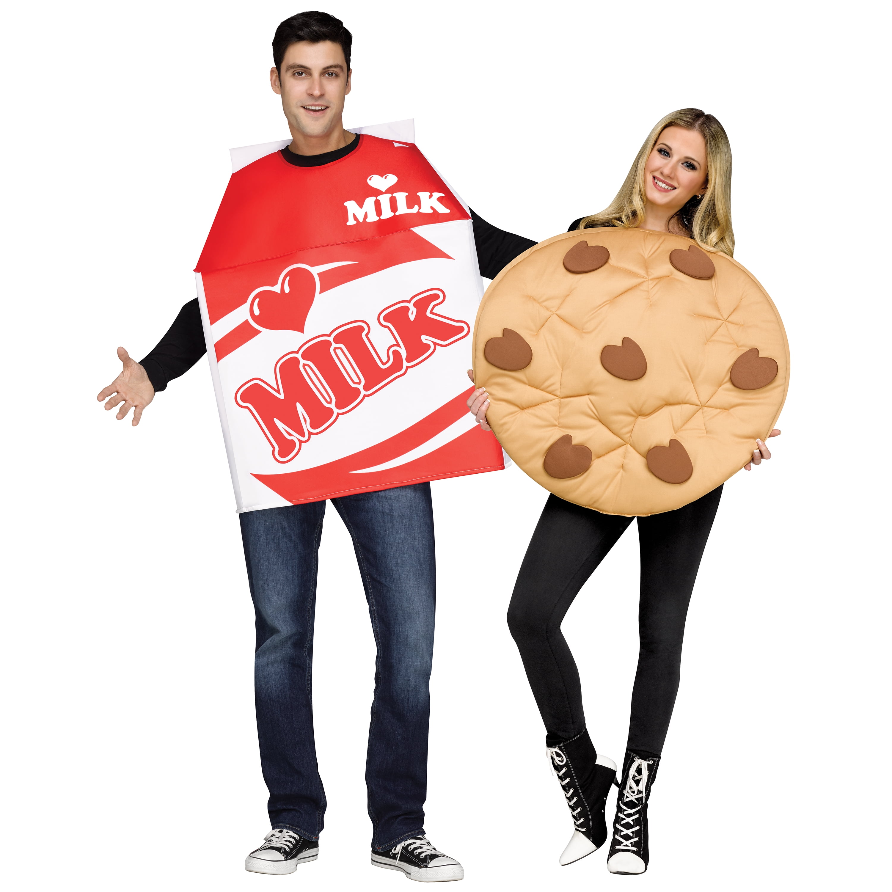 Way to Celebrate Milk and Cookies Halloween Couples Costume Unisex, Adult 18-64, Multi-Color