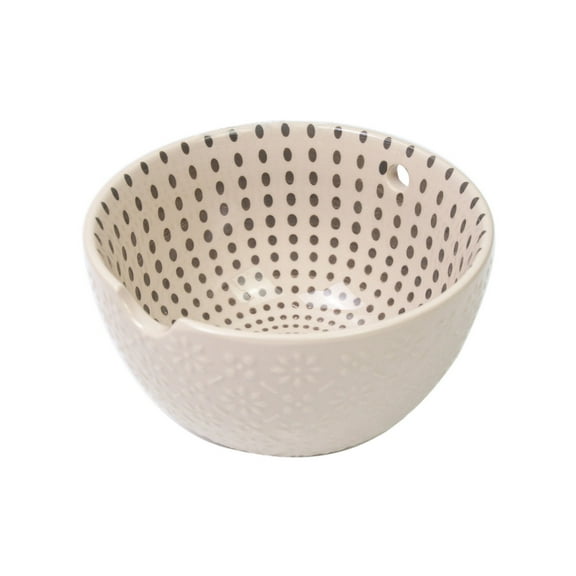 Acahhotxx Yarn Storage Bowl, Yarn Storage Bowl Weaving Thread Bowl with Holes Needleworks Yarn Organiser for Crochet Knitting - White