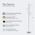 thumbnail image 5 of Brightech Saturn LED Tree Floor Lamp - Unique Design Matches Modern and Contemporary Decor - 3 Light Standing Pole Lamp- Tall Light for Living Room, Bedroom, and Office - Silver, 5 of 9