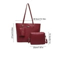 thumbnail image 3 of Women's Bags Set 3-Piece Large Capacity Fashion Tote | Vintage PU Leather Handbag | Crossbody & Card Holder | Stylish Multi-Functional Purse Set | Red Brown | 15.16"x10.63"x4.13", 3 of 6