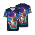 thumbnail image 3 of Daiia Magic Mushrooms ,Fireflies Mens Baseball Jersey Button Down Shirts Short Sleeve Sports Uniforms-Large, 3 of 9