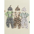thumbnail image 3 of Baby Toddler 3Pcs Summer Outfits 3 6 12 Months Short Sleeve Duck Embroidery Romper + Pants + Hat Set Infant Clothes, 3 of 9
