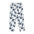 thumbnail image 4 of Xecao Navy Blue Anchor Women's Straight Lounge Pajama Pants: The Epitome of Relaxed Sleepwear, 4 of 9
