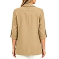 thumbnail image 6 of cocolona Womens 3/4 Sleeve Blazers Dressy Casual Open Front Business Solid Color Jacket With Roll Tab Cuffs And Pockets, 6 of 6