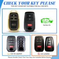 thumbnail image 2 of Key Fob Cover Compatible with Toyota Tacoma 4Runner Prius Corolla Cross Hatchback Tundra Sequoia 2022-2025 Keychain Case Holder Protector,Gold/Black, 2 of 6
