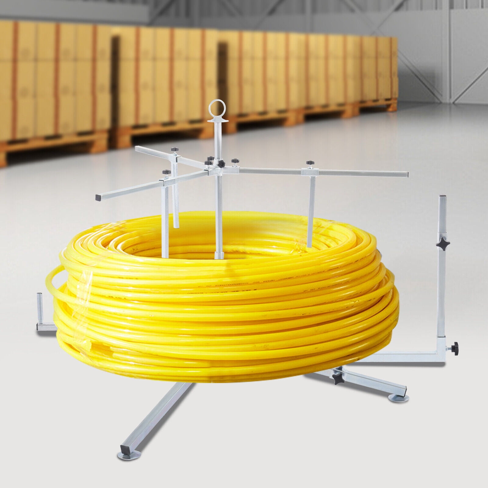 Miumaeov Portable Underfloor Heating Pipe Winder Pipe Reel Dispenser Free Standing 200kg/440.92lbs