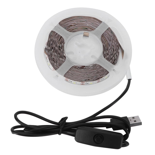 Tira de luces LED para gabinete de 5V, iluminación de fondo de TV alimentada por USB, decoración del hogar, luz blanca
