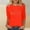 Orange, variant on Women's Casual Loose Fit Three-Quarter Sleeve Round Neck T-Shirt Top for Everyday Wear
