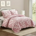 thumbnail image 4 of Modern Heirloom Garden Toile Red 3-Piece Reversible Quilt Set, Full/Queen, 4 of 7