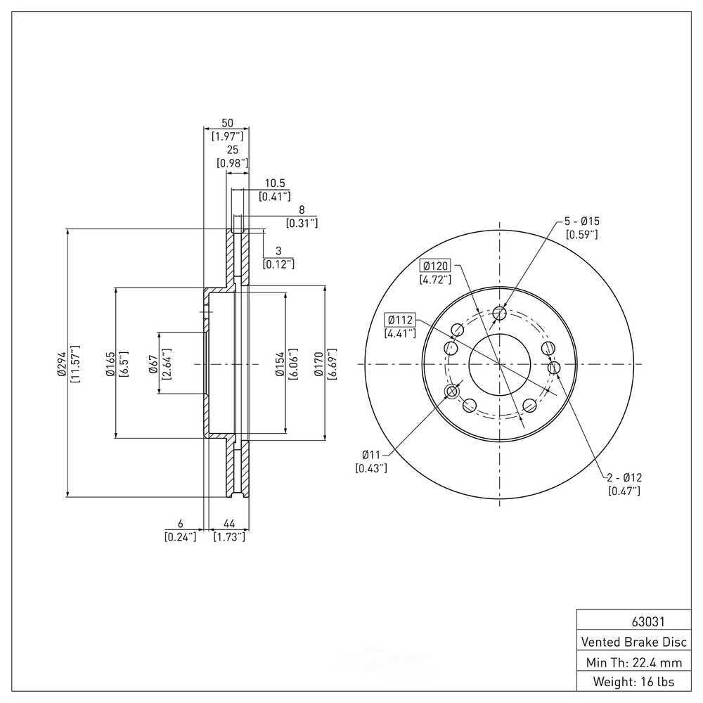 Dynamic Friction Company 600-63031 Disc Brake Rotor