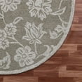 thumbnail image 5 of LR Home Clio 3' Round Gray/Ivory Floral Handmade Wool Indoor Area Rug, 5 of 5