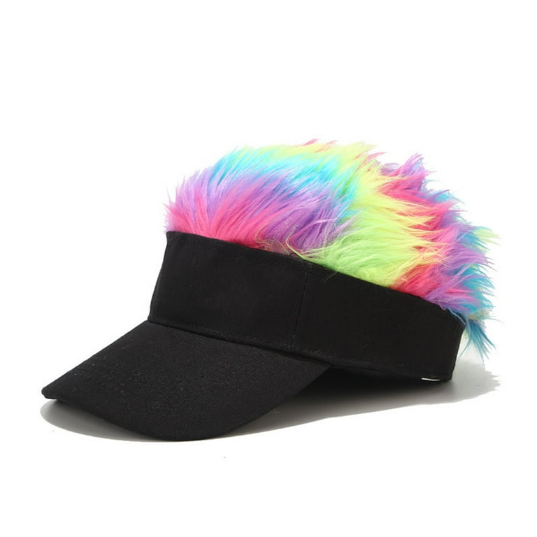 Sun Hat Men And Women Multicolour Wig Peaked Cap Baseball Cap Head Scarf  Wrap Cap Hats For Women Polyester Black 