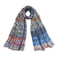 thumbnail image 2 of Elegant Multi Color Feather Print Frayed Edge Fashion Scarf Shawl Wrap, 2 of 5