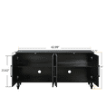 thumbnail image 2 of Atumcto 63" Buffet Storage Cabinet with Carved Floral Doors, 2 Adjustable Shelves, Black, 2 of 9