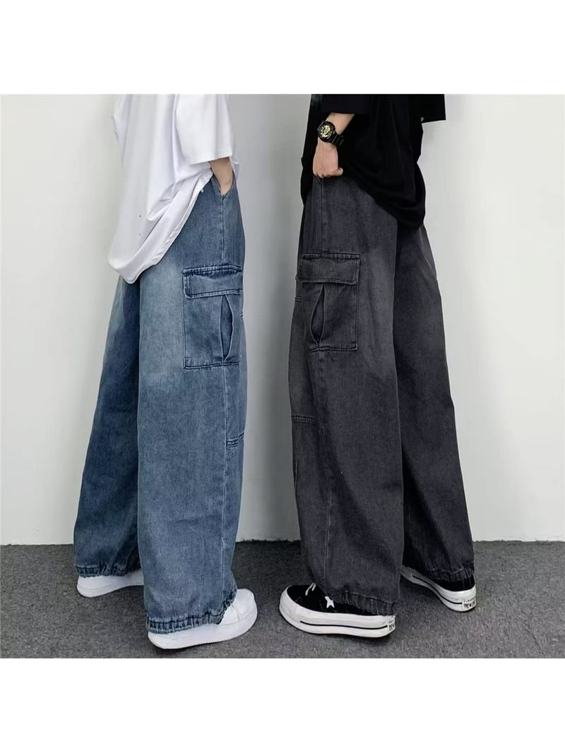 パンツ BTSG Wide Denim Baggy Pants Unisex Y2K Y2K Wide Leg Jeans – Unisex High Waist Baggy Denim Pants