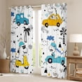thumbnail image 2 of jejeloiu Funny Dinosaur Blackout Curtains Set of 2 (52x84 Each),Graffiti Cartoon Dino Window Curtains,Hawaii Coconut Tree Curtains and Drapes For Boy,Super Cozy Room Decor, 2 of 6