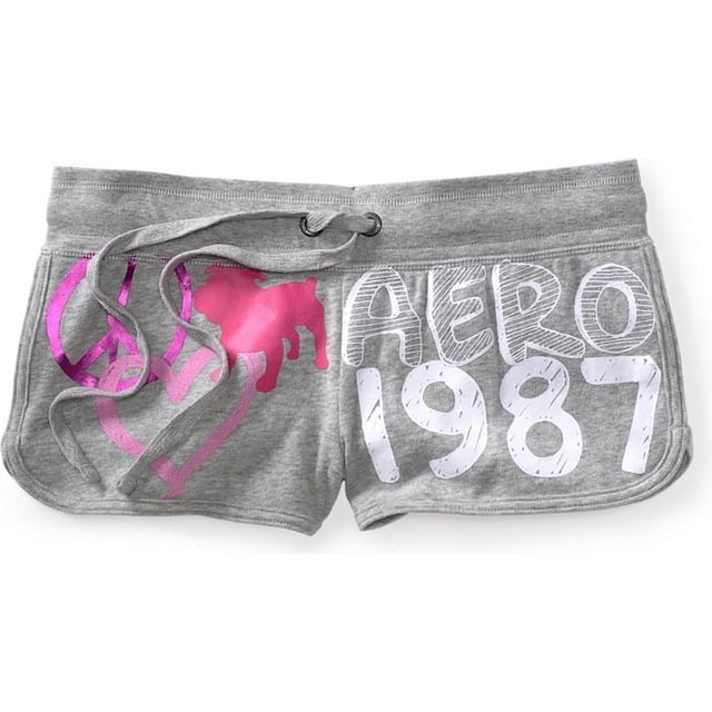 Aeropostale Womens Aero 1987 Athletic Sweat Shorts, Gris, XX-Small