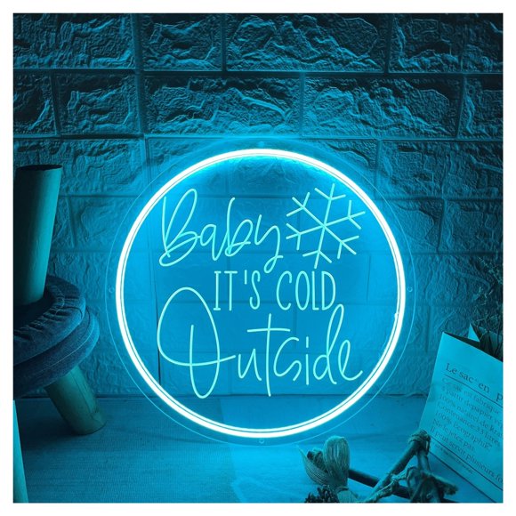 Letrero De Neón"Baby It's Cold Outside"para Habitaciones Infantiles, Decoración Fiestas Y Eventos, Letrero Para Tiendas, Salas Juegos 40cm