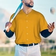 thumbnail image 6 of Balery Goldenrod Baseball Jersey for Men Casual Button Down Shirts Short Sleeve Active Team Sports Uniform-Medium, 6 of 9