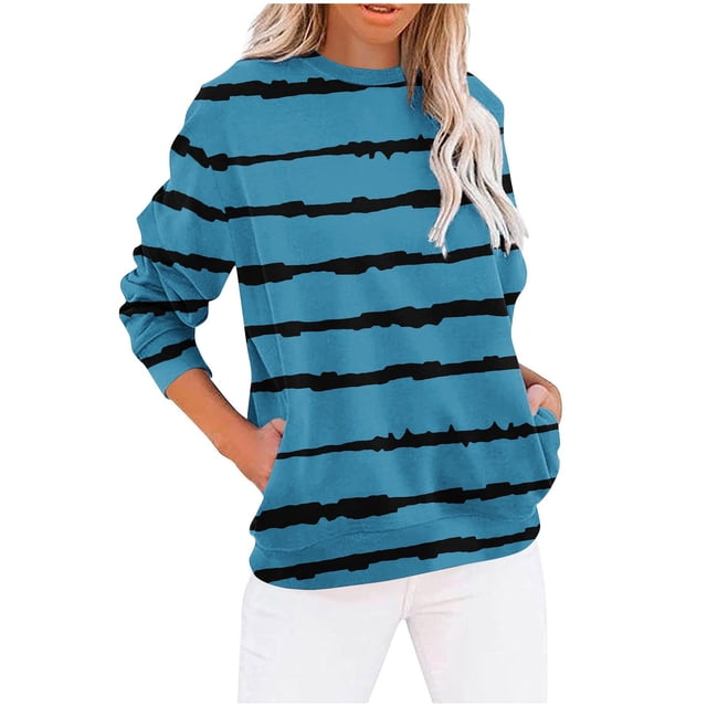 Ailaofu Women's Fall Winter T-Shirts Casual Long Sleeve Crewneck Tunic Tops Loose Comfy Blouse