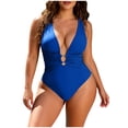 thumbnail image 3 of Aboser Womens Cutout One Piece Swimsuit with Ring Linked Push Up Backless Monokini Bathing Suit Tummy Control Swimwear for Beach Vacation, 3 of 8