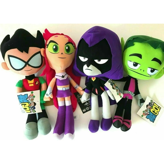 Set of 4 Teen Titans Plush Toys. Large 15 inches. NWT. Soft. Collectible Set