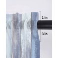 thumbnail image 6 of Blue Beige Wooden Sheer Kitchen Tier Curtains 24 Inch length,Rod Pocket Half Curtains Short Drapes,Farmhouse Vintage Country Striped Light Filtering Small Window Treatments 2 Pcs 27.5"W x 24"L, 6 of 7