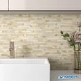 thumbnail image 4 of 3D Stone Brick Backsplash Tile for Kitchen Peel and Stick Self-Adhesive Wall Tile,Marble Linear Mosaic Tiles Stickers Bathroom Wall Panels Fireplace Vanity (Blue Green Gray,5sheets), 4 of 6