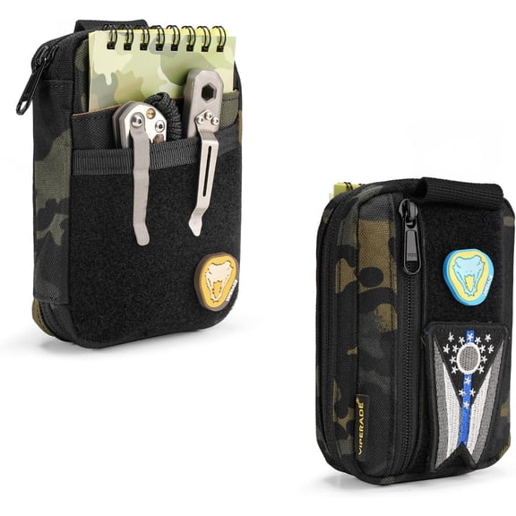 VIPERADE VE26 EDC Pouch, Small EDC Organizer Pouch, EDC Pocket Organizer for Men, EDC Pouch Organizer Utility Pouch for Multitools, EDC Organizer-Black Camo