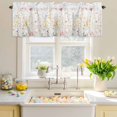 thumbnail image 4 of Valances for Windows Watercolor Country Flowers Leaves Rod Pocket Short Curtain for Bathroom Living Room Bedroom Yellow Red Daisy 1 Panel 54x18in, 4 of 9